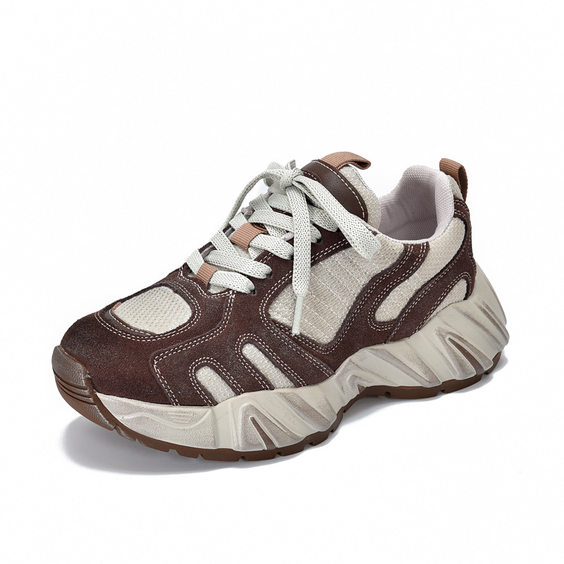 The Ethnic Fashion - 4.5cm Air Mesh Suede Genuine Leather