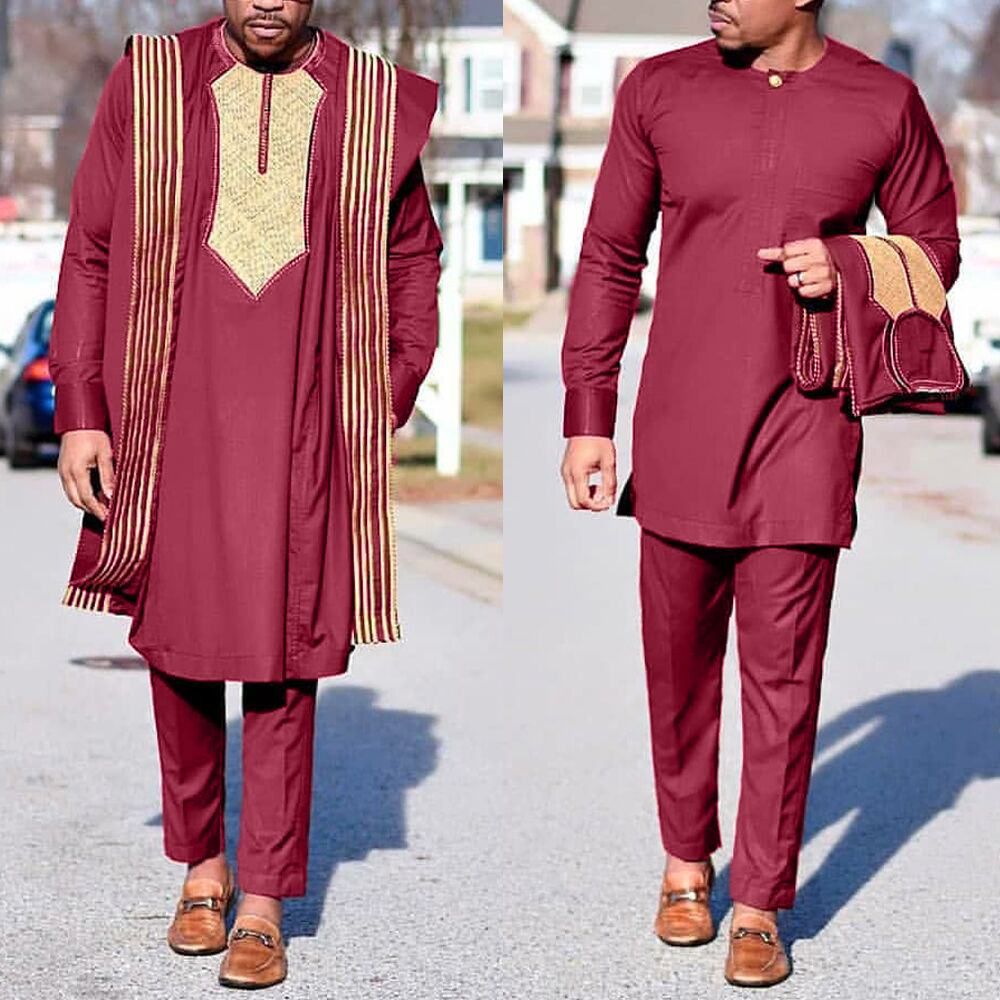 Boubou Men Africa - H&D African Agbada Suit For Men