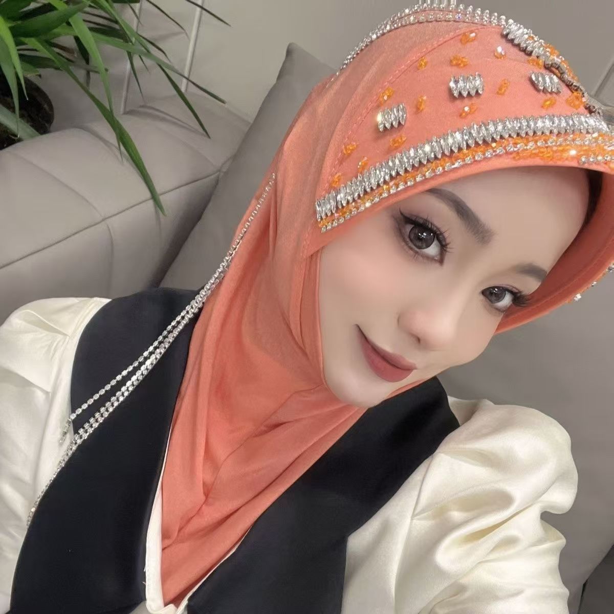 The Ethnic Fashion - Luxury Hat Hijab Pink Scarf with