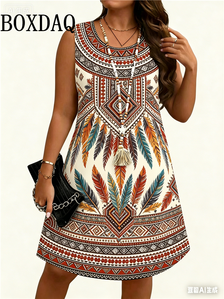 Ethnic Fashion Dress - Ethnic Style Flowers 3D Print Dresses