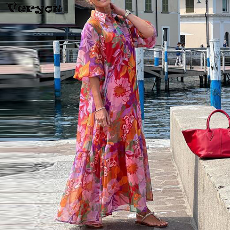 Ethnic Fashion Dress - Plus Size Dress Women Turn Down