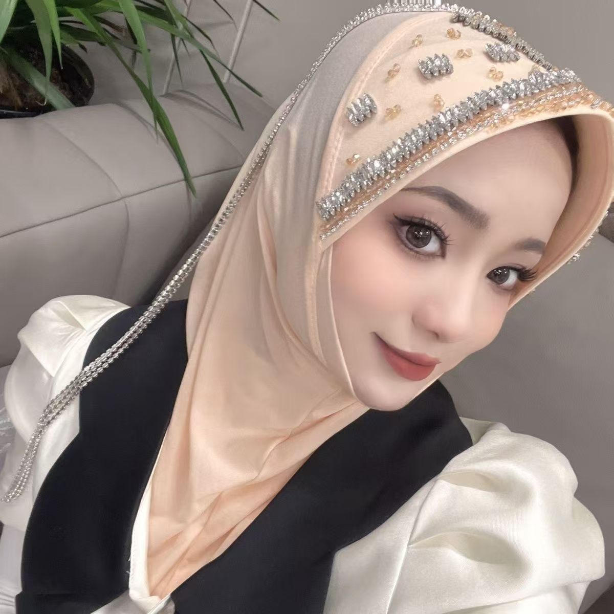 Luxury Hat Hijab Pink Scarf wi - مراجعة The Ethnic Fashion وسعره