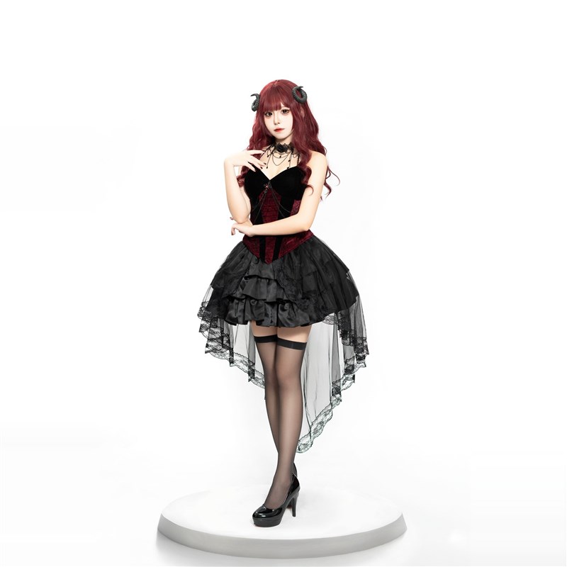 Dark Gothic Style Devil  Suit  - مراجعة Ethnic Fashion Dress وسعره