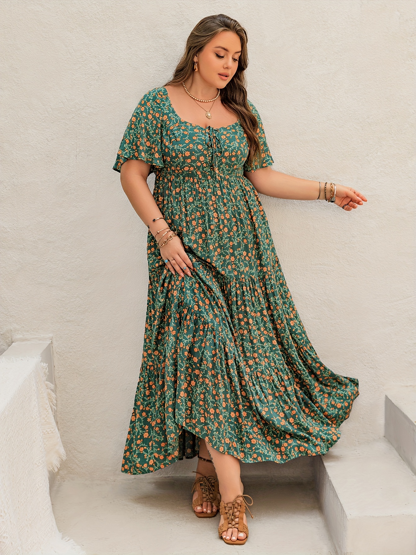 Plus Size Bohemian Long Dress  - مراجعة Ethnic Fashion Dress وسعره
