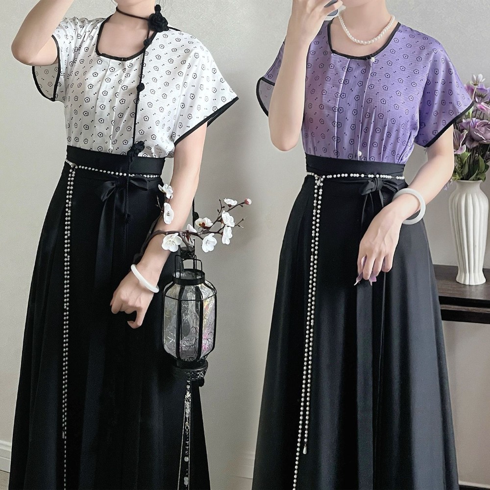 Tang Dynasty Hanfu Set - Women - مراجعة Hanbok Modern Set وسعره