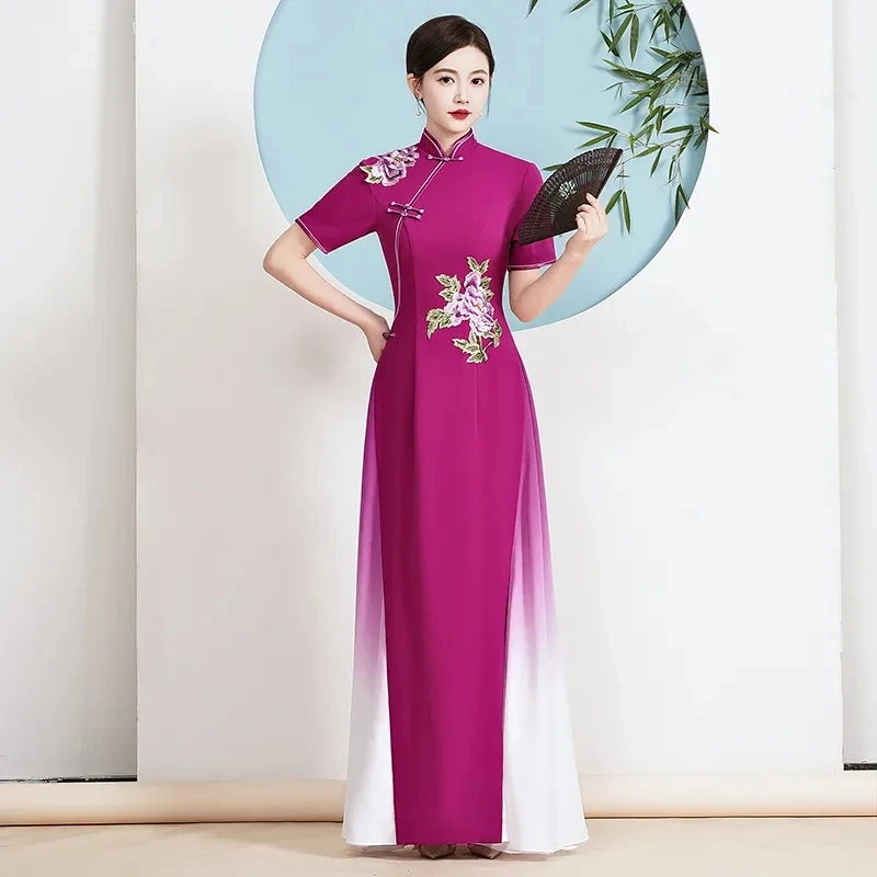 Womens Cheongsam Folk Style Vi - مراجعة Ao Dai Vietnam Dress وسعره