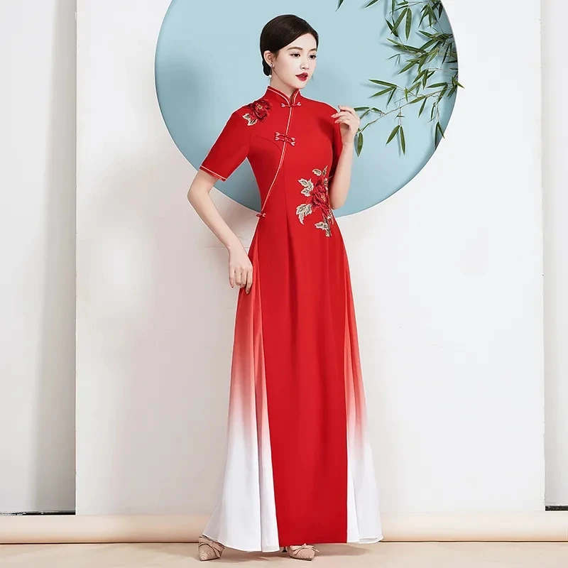 Womens Cheongsam Folk Style Vi - مراجعة Ao Dai Vietnam Dress وسعره