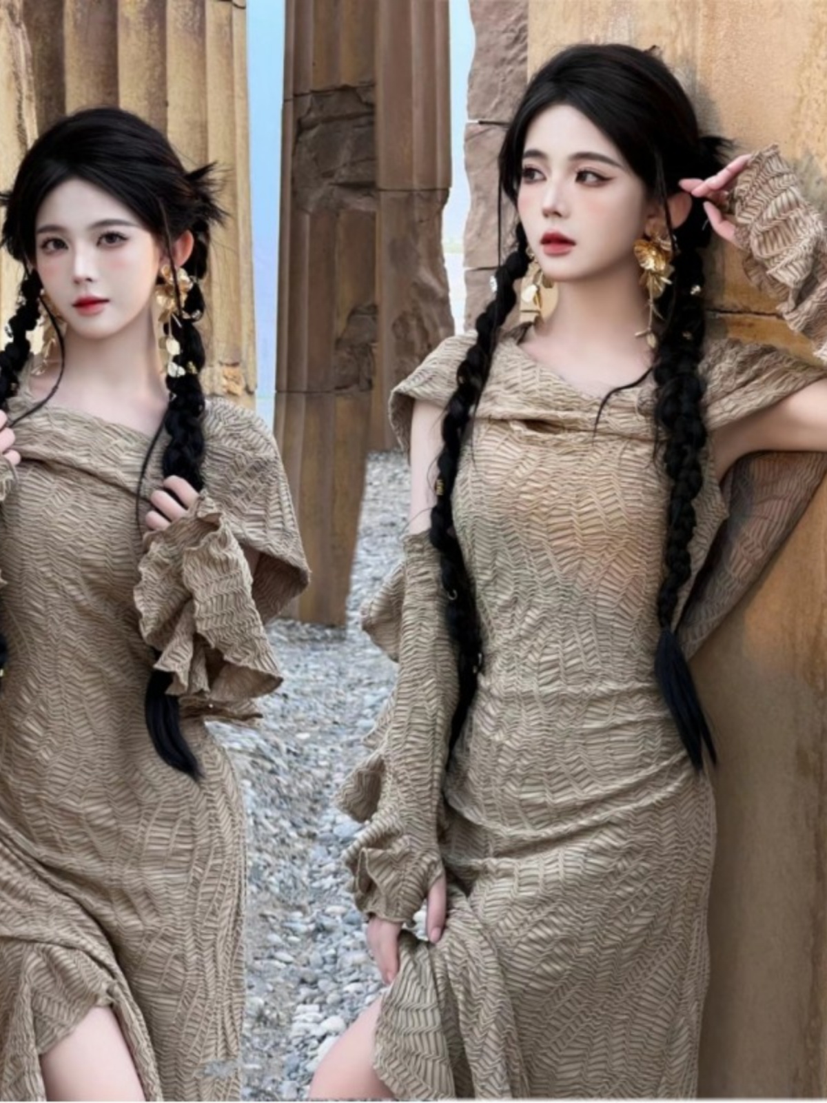 Desert  Themed Long Dress Wome - مراجعة Ethnic Fashion Dress وسعره
