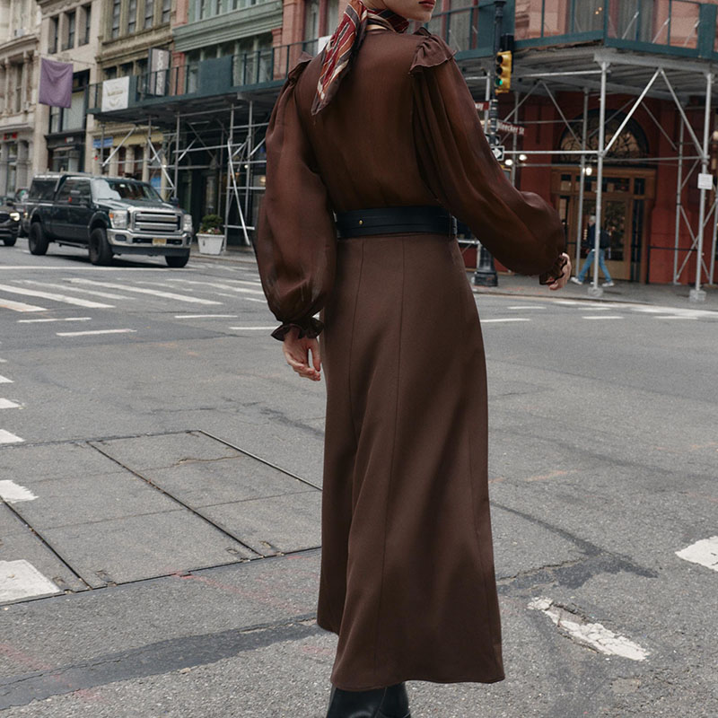 Elegant V-Neck Long Sleeve Mid - مراجعة Ethnic Fashion Dress وسعره