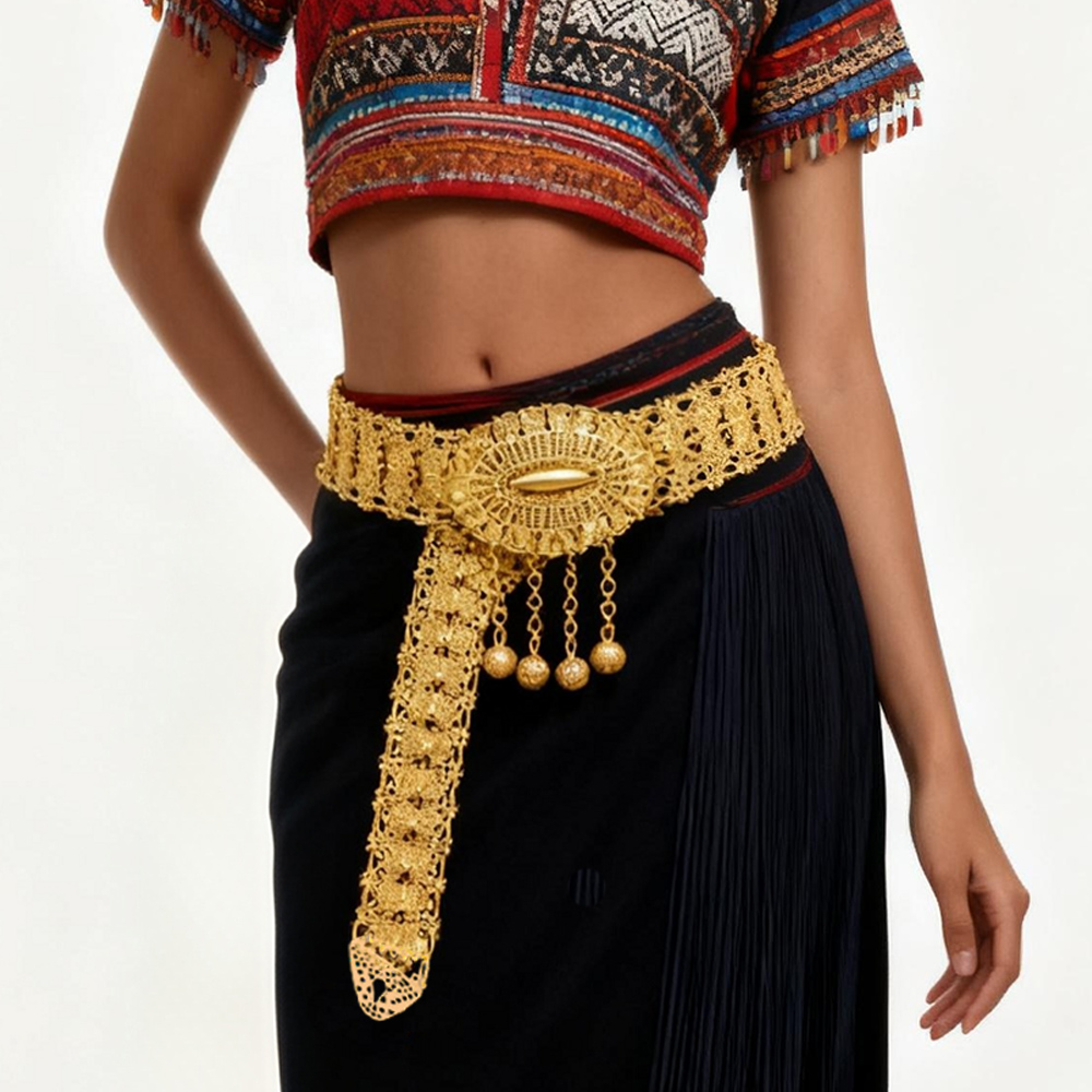 Golden Alloy Carved Hollow Geo - مراجعة Ethnic Fashion Dress وسعره