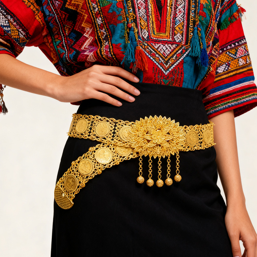 Golden Alloy Carved Hollow Geo - مراجعة Ethnic Fashion Dress وسعره