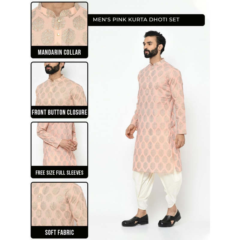 Mens Kurta - Printed Cotton Bl - مراجعة Kurta Men Cotton وسعره