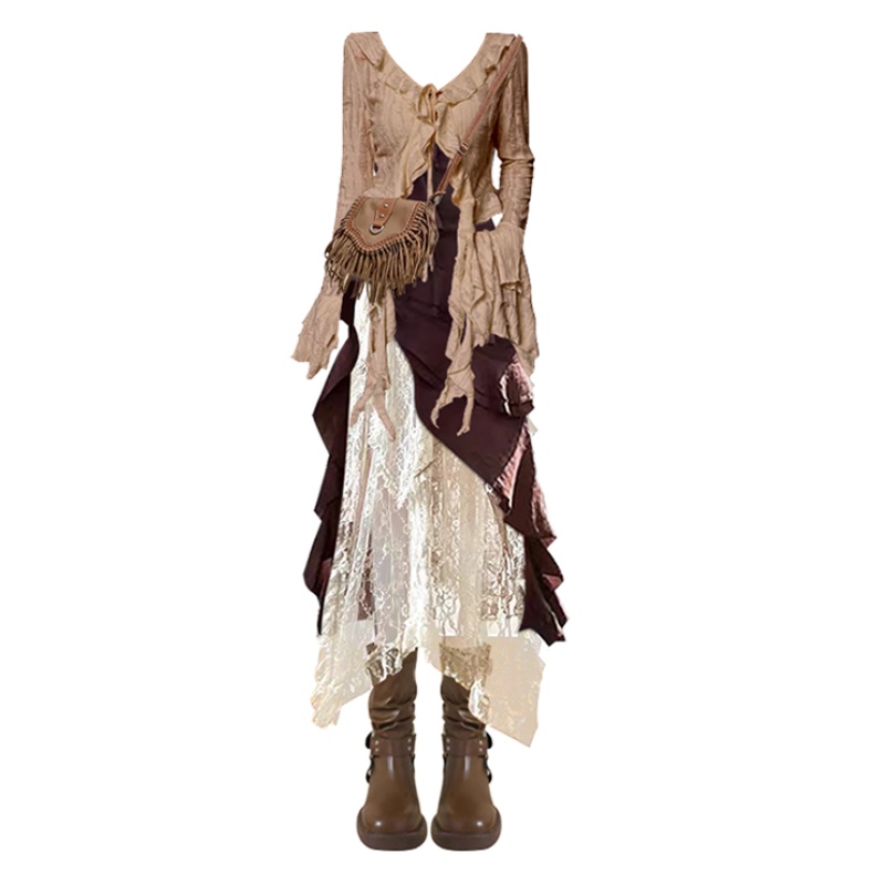 Autumn New Irregular Slim Fit  - مراجعة Ethnic Fashion Dress وسعره