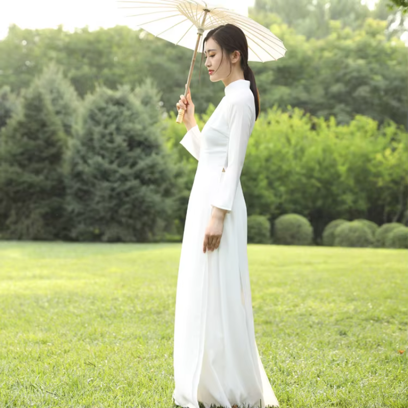 Ao Dai Vietnam Dress Women Tra - مراجعة Ao Dai Vietnam Dress وسعره