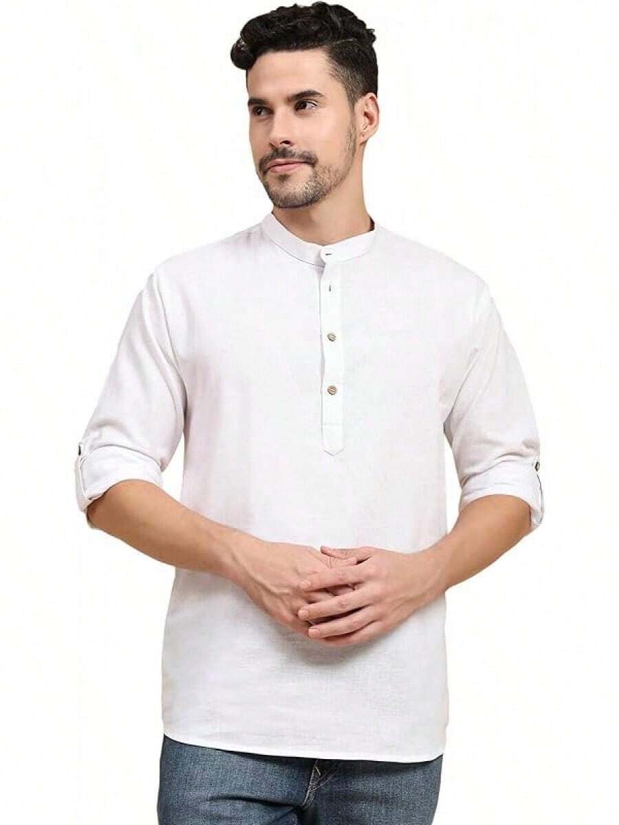 Mens Cotton Linen Kurta Shirt  - مراجعة Kurta Men Cotton وسعره