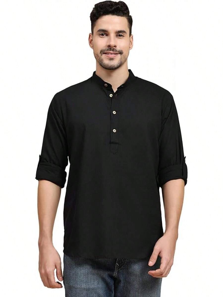 Mens Cotton Linen Kurta Shirt  - مراجعة Kurta Men Cotton وسعره
