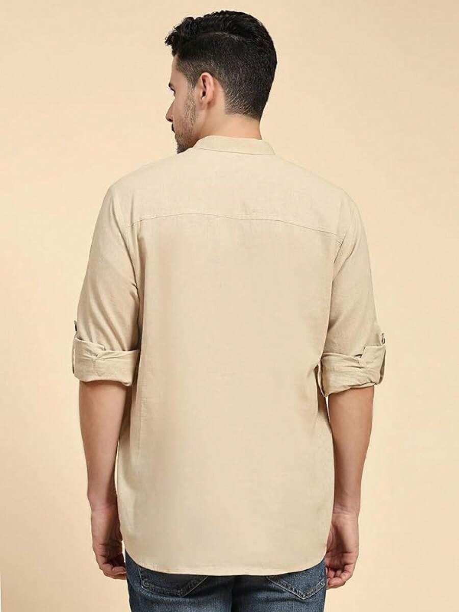 Mens Cotton Linen Kurta Shirt  - مراجعة Kurta Men Cotton وسعره