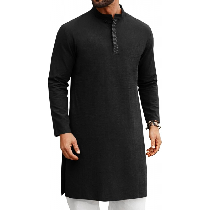 Mens Kaftan Thobe Long Sleeve  - مراجعة Kurta Men Cotton وسعره