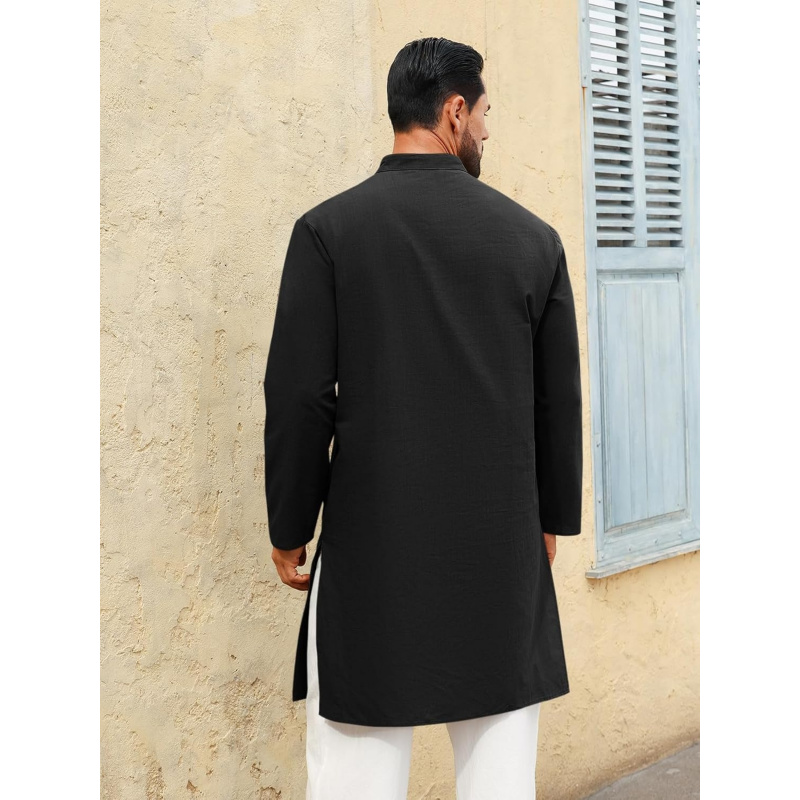 Mens Kaftan Thobe Long Sleeve  - مراجعة Kurta Men Cotton وسعره