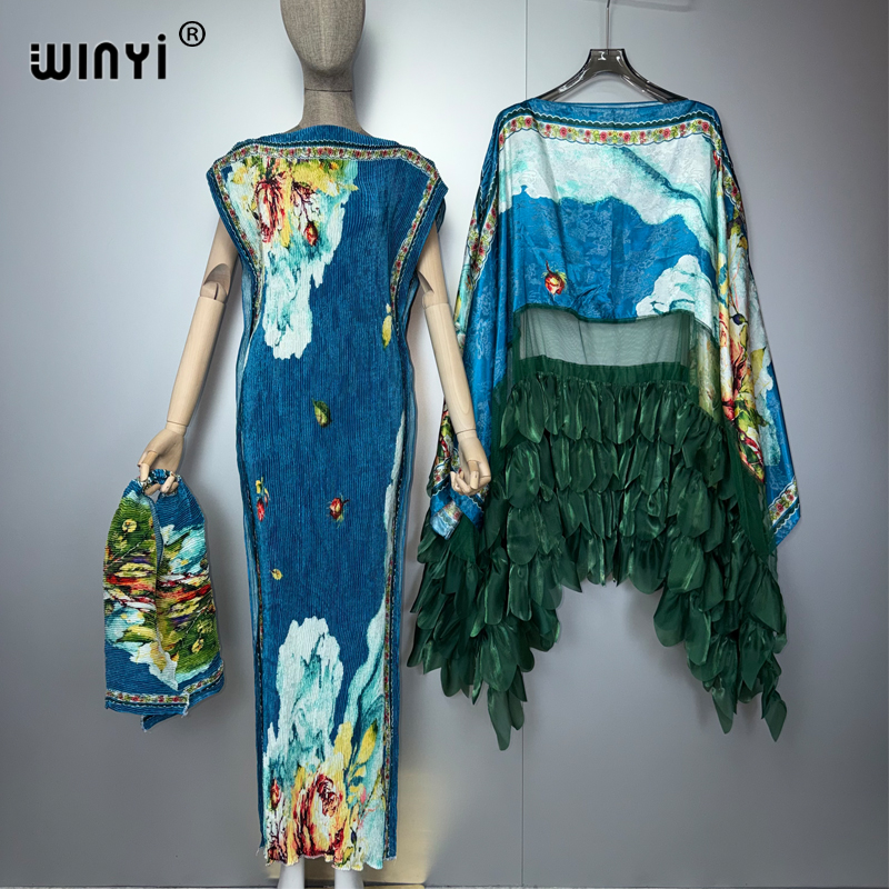 WINYI Boho beach Pleated slim  - مراجعة Ethnic Fashion Dress وسعره